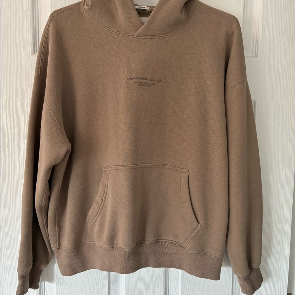 Abercrombie & Fitch Taupe Hoodie with Kangaroo Pocket